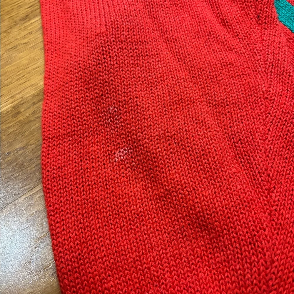 Vintage Red Geometric Knit Sweater | Oversized Retro Pattern | XL - Picture 6 of 11